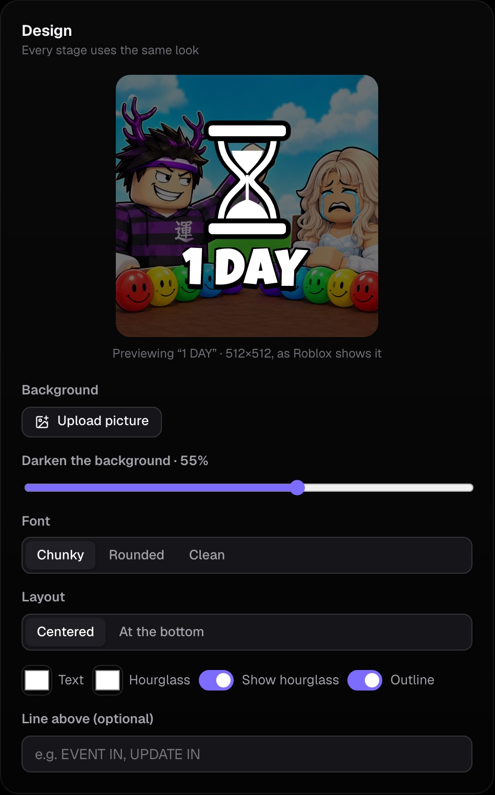 The icon updater in the RoSession dashboard: design it once